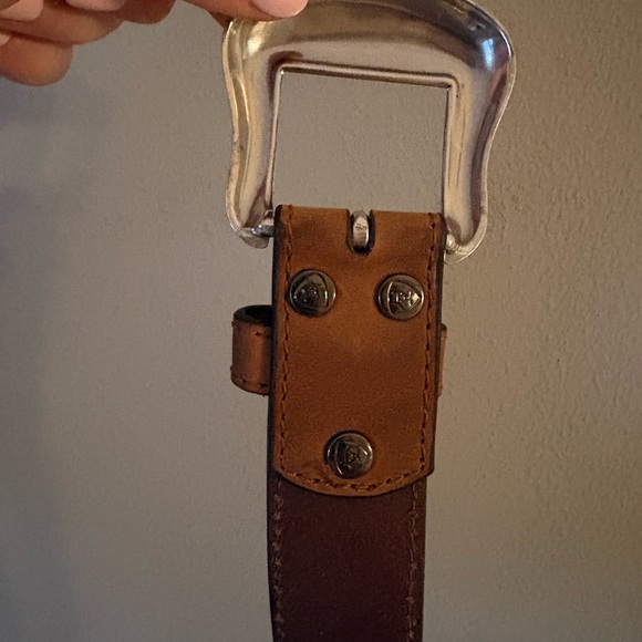 Ariat Men's Genuine Brown Leather Embroidered Aztec Western Buck Lace Belt 32 - Picture 7 of 7